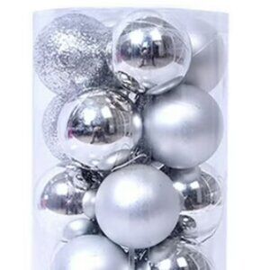 24 Mini Silver Ornaments
